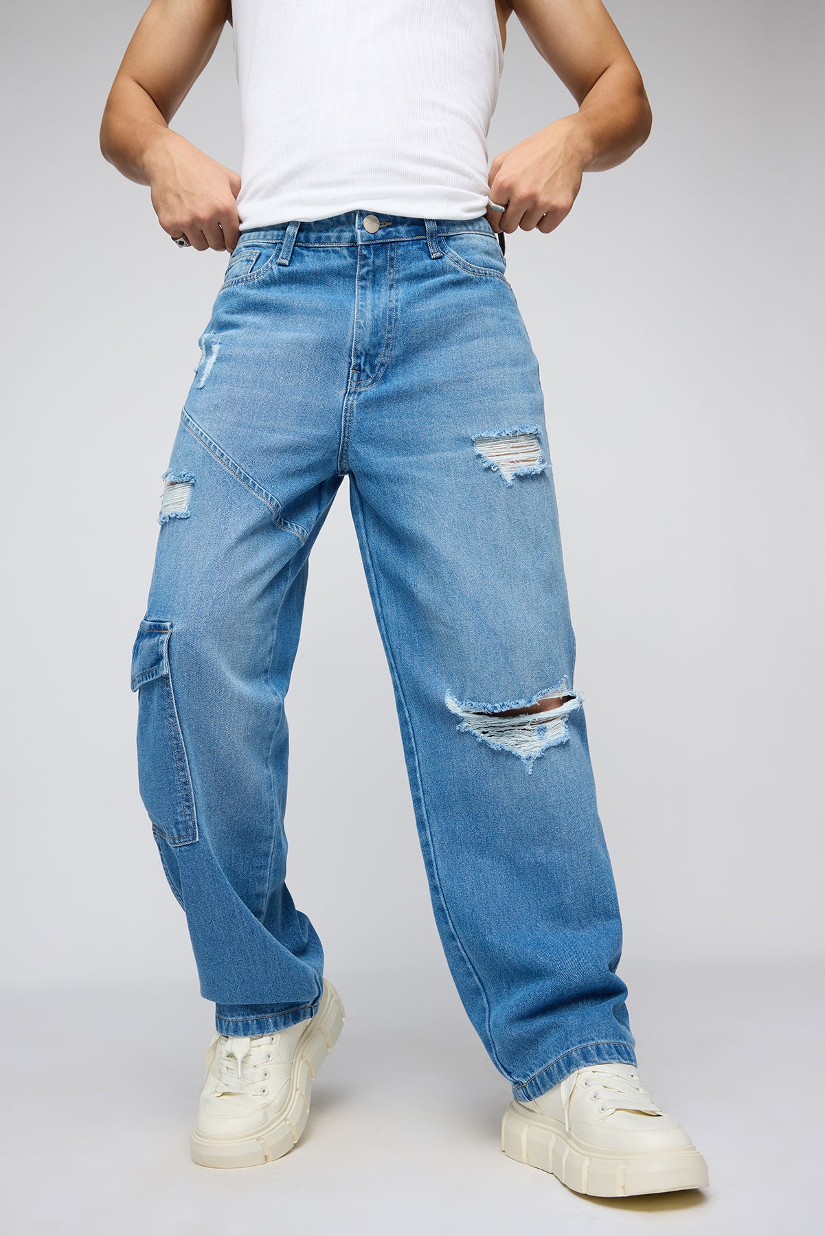 08part2_29652.jpg Blue Streetwise Torn Urban Straight-Fit Denim Jeans - Image 1