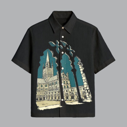 Black Premium Printed Half Sleeve Shirt for Men Daily Wear Comfort Fit