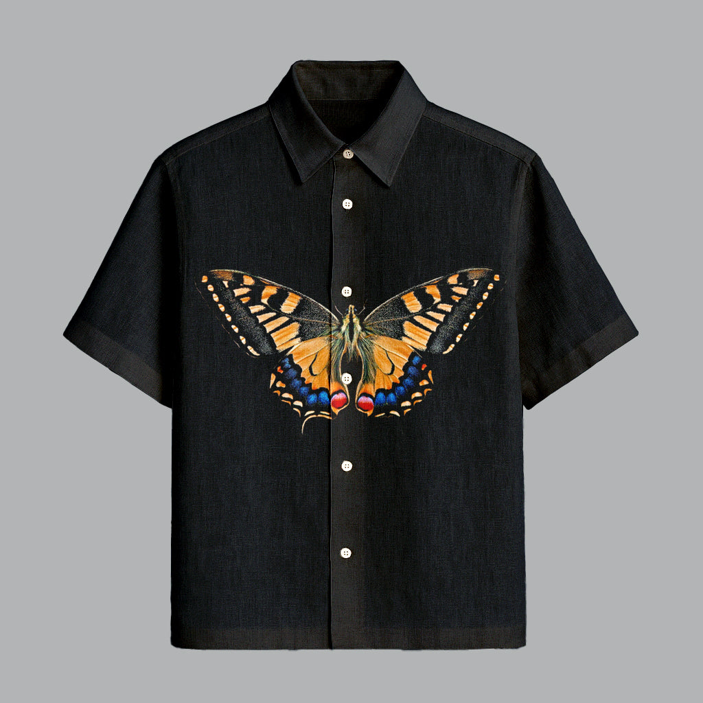 126.jpg Black Exclusive Printed Half Sleeve Shirt for Men Premium Summer Style - Image 1