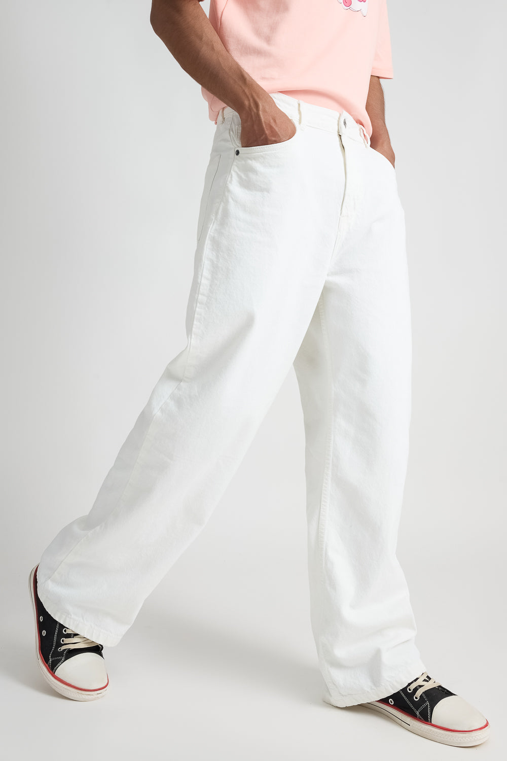 29march_0461-Edit.jpg Iconic White Clean Streetwear Relaxed Wide-Leg Jeans - Image 1