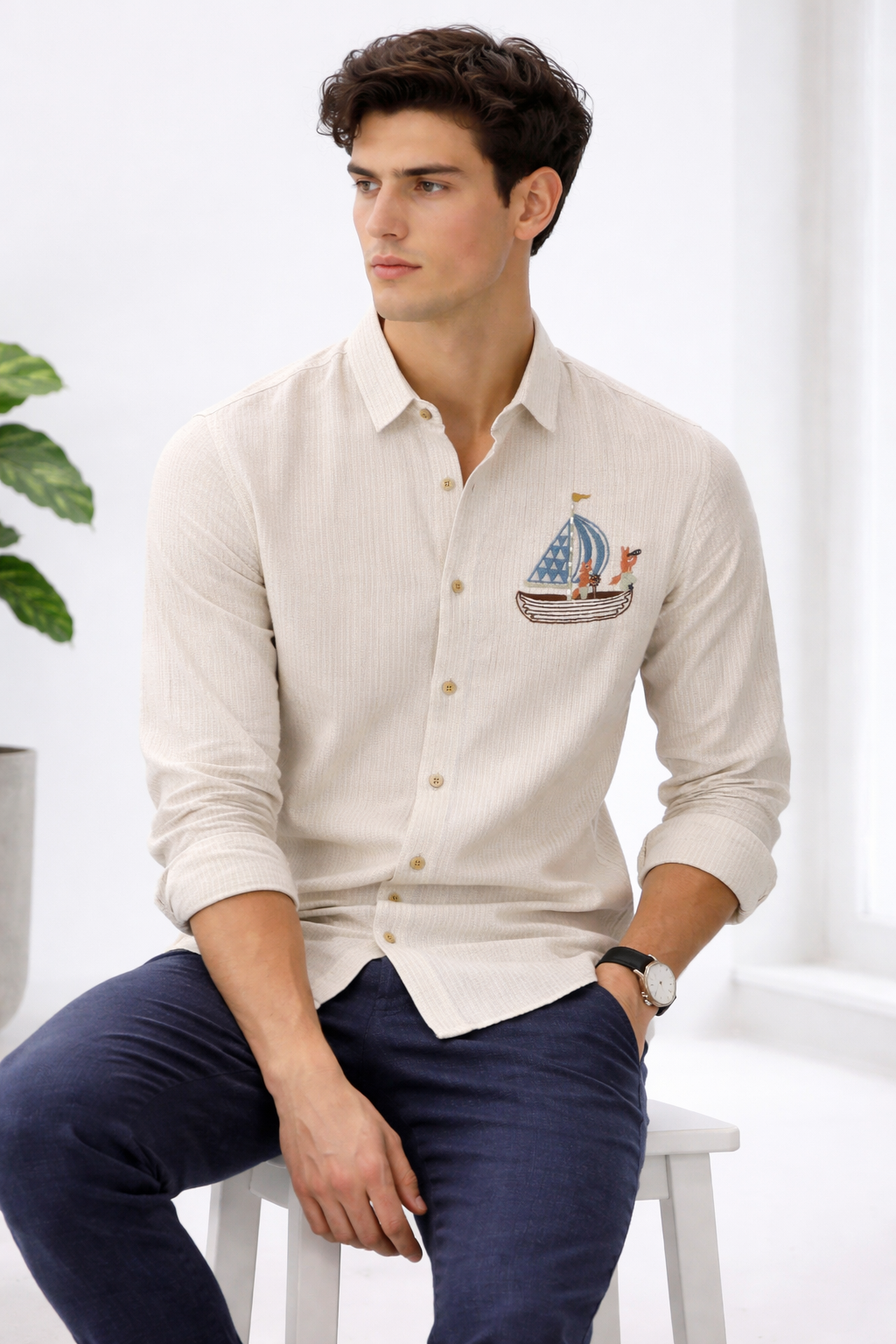 ChatGPT_Image_Jan_9_2026_03_57_11_PM.png Beige Cotton Heritage Embroidered Shirt - Image 1