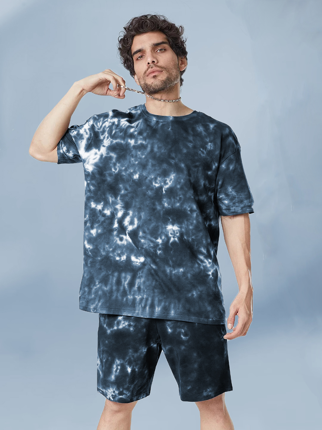 E-1648455321_2653255.jpg Men’s Oversize Cotton Tie Dye Co-Ord Set - Image 1