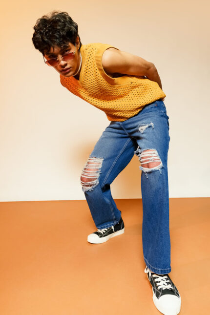 Vogue Blue Fashion-Forward Straight-Fit Denim Jeans