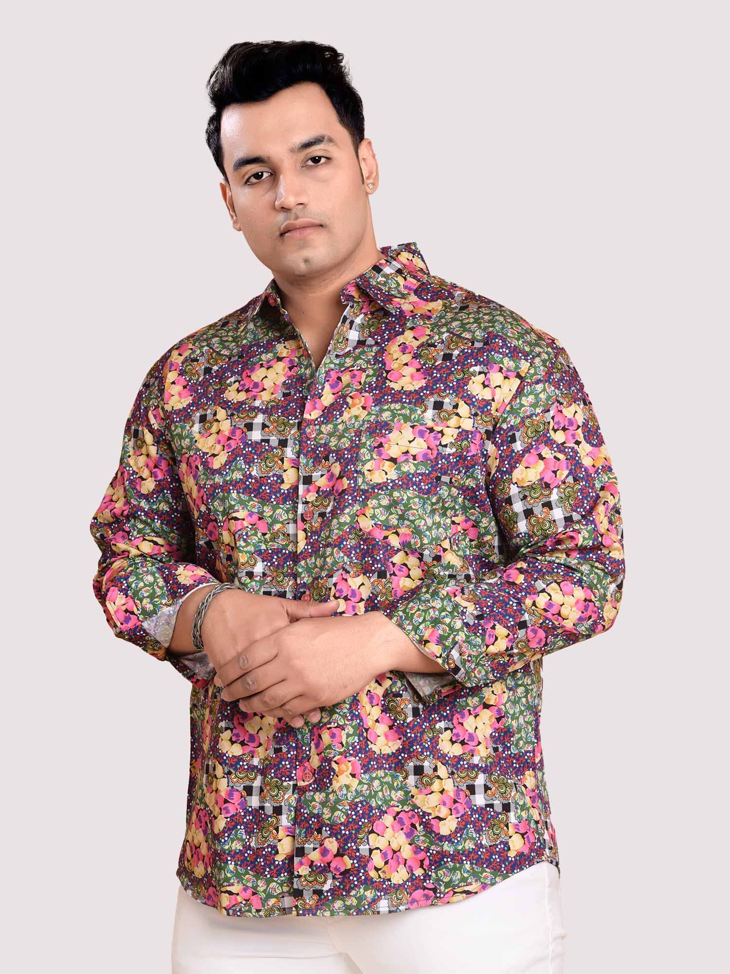 daisy-patch-digital-printed-shirt-men-s-plus-size-guniaa-fashions-1.jpg Daisy Patch Digital Floral Men Plus Size Shirt - Image 1