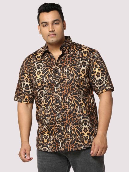 Rage Graphic Digital Print Men Plus Size Half Sleeve Shirt